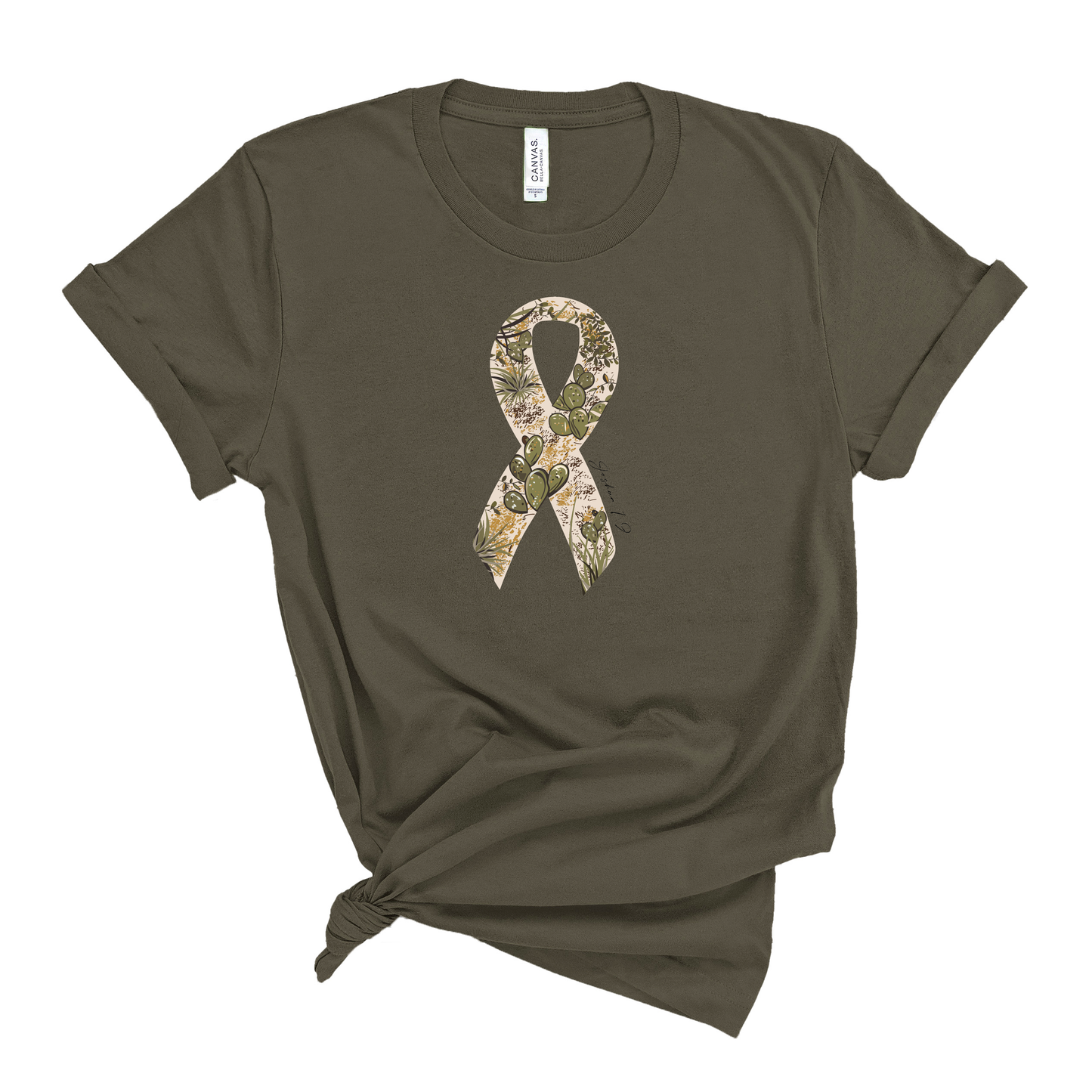 Cactus Camo Cancer Ribbon